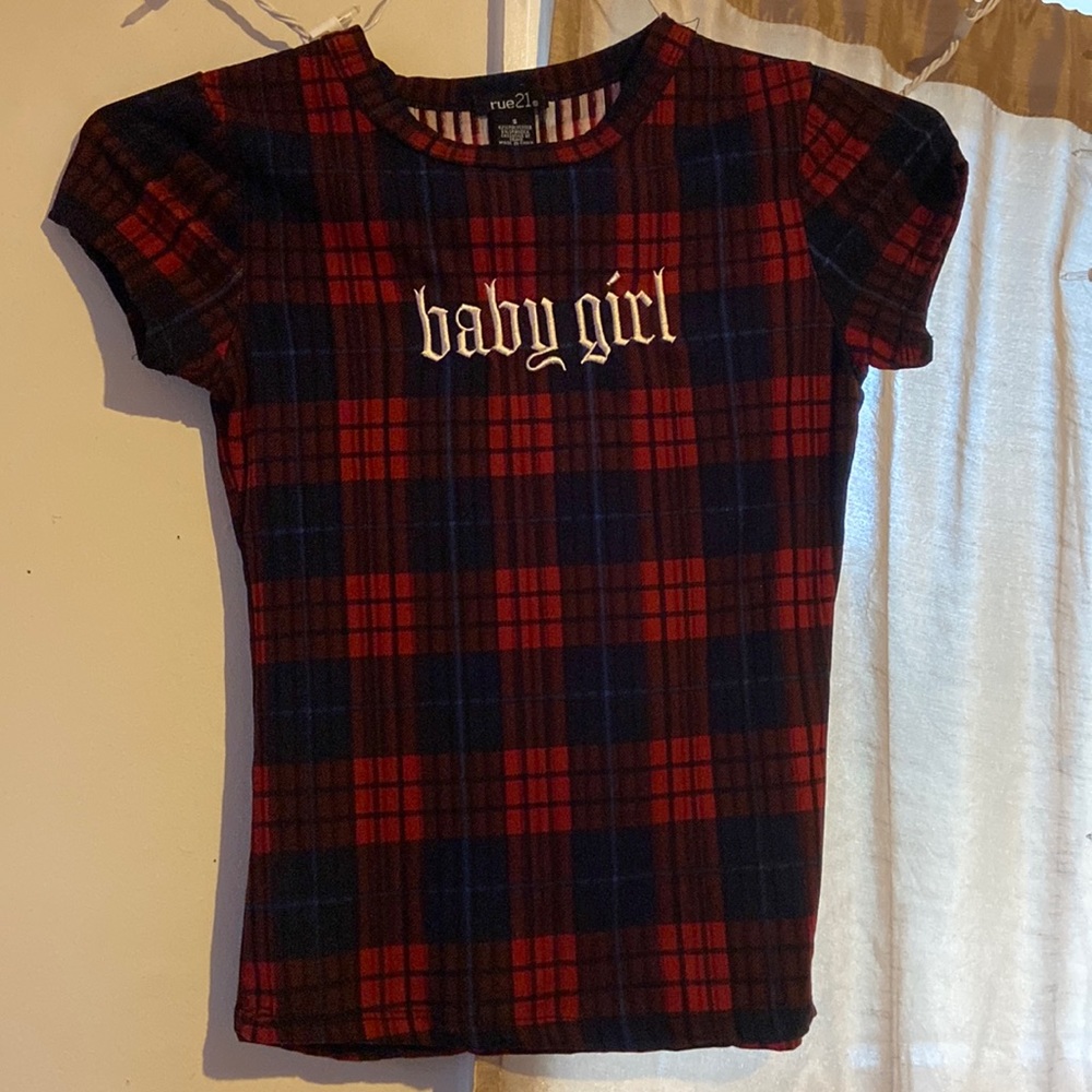 Plaid Babygirl crop top